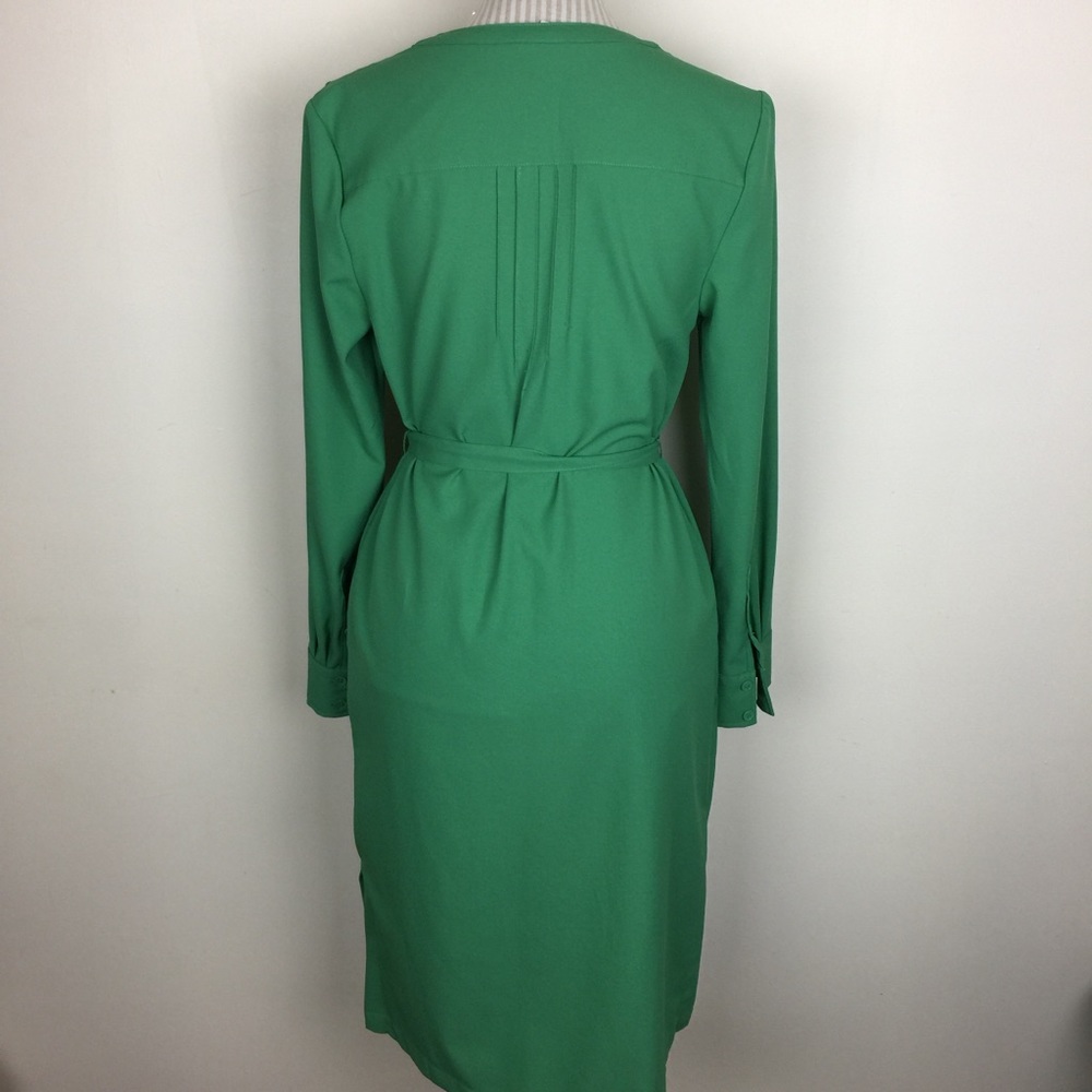MERONA Dress Green High Low Midi w/ Tie Belt SMALL - Picture 2 of 7